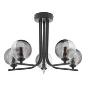 CRADLE 5LT SEMI FLUSH BLACK CW SMOKED/CLR GLASS image