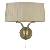 CRISTIN 2LT WALL LIGHT ANT BRA CW TAUPE RIBBON SHD image