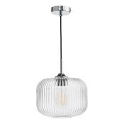 DEMARIUS 1LT PENDANT POL CHR CLEAR GLASS image
