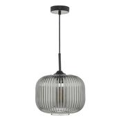 DEMARIUS 1LT PENDANT BLACK SMOKED GLASS