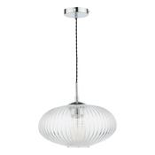 EDMOND 1LT PENDANT POLISHED CHROME RIBBED GLASS image