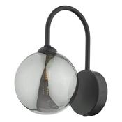 EISSA 1LT WALL LIGHT MATT BLACK MIRROR SMOKED GLAS image