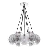 ELPIS 7LT CLUSTER PENDANT POL CHR CW SMOKED/CLR GL image