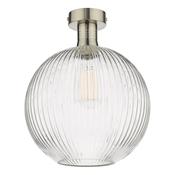 EMERSON 1LT SEMI FLUSH ANTIQUE CHROME CW ROUND RIB