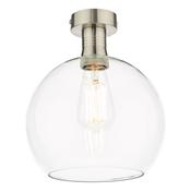 EMERSON 1LT SEMI FLUSH ANTIQUE CHROME CW ROUND CLE