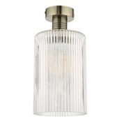 EMERSON 1LT SEMI FLUSH ANTIQUE BRASS CW CYLINDER G image