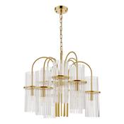 ENIOLA 9LT PENDANT NATURAL BRASS &amp; CLEAR GLASS