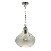 ESAROSA 1LT PENDANT BLACK CHROME &amp; SMOKED GLASS image