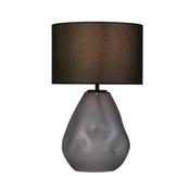 Devon 1Lt Table Lamp, Black  Punched Glass with Black Linen image