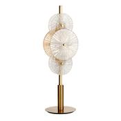 Wagon Wheel Table Lamp- Bronze Metal, Clear, Amber Glass image