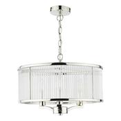EVEYLN 3LT GLASS ROD PENDANT POLISHED NICKEL