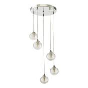 FEDERICO 5LT CLUSTER POL CHR CW CLEAR RIBBED GLASS
