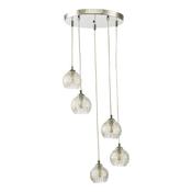 FEDERICO 5LT CLUSTER POL CHR CW CLEAR &amp; WIRE GLASS image