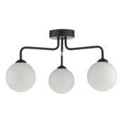 FEYA 3LT SEMI FLUSH MATT BLACK CW OPAL GLS