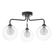 FEYA 3LT SEMI FLUSH MATT BLACK CW DOUBLE ENVELOPE