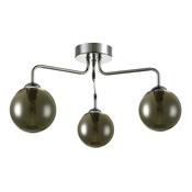 FEYA 3LT SEMI FLUSH POL CHR CW SMOKED GLS image