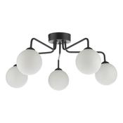 FEYA 5LT SEMI FLUSH MATT BLACK CW OPAL GLS