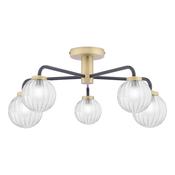 GIBBS 5LT SEMI FLUSH BLACK ANT BRA