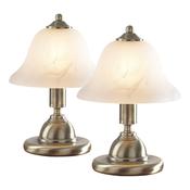 GLOUCESTER TWIN PACK TOUCH LAMPS ANT BRA