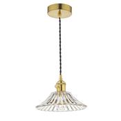 HADANO 1LT SUSPENSION BRASS WITH CLEAR FLARED SHD image
