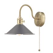 HADANO 1LT W/LT BRASS WITH ANTIQUE PEWTER SHD