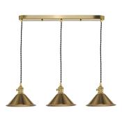 HADANO 3LT SUSPENSION BRASS WITH AGED BRASS SHDS