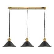 HADANO 3LT SUSPENSION BRASS WITH ANTIQUE PEWTER SH