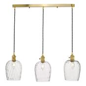HADANO 3LT SUSPENSION BRASS WITH CLEAR DIMPLED SHD