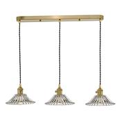 HADANO 3LT SUSPENSION BRASS WITH CLEAR FLARED SHDS