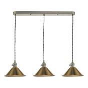 HADANO 3LT SUSPENSION ANT CHR WITH AGED BRASS SHDS