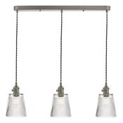 HADANO 3LT SUSPENSION ANT CHR WITH CLEAR RIBBED SH