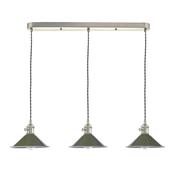 HADANO 3LT SUSPENSION ANTIQUE CHROME WITH OLIVE GR