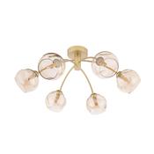 IZZY 6LT SEMI FLUSH GOLD CW OPEN CHAMPAGNE GLS