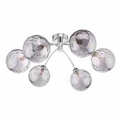 IZZY 6LT SEMI FLUSH POL CHR CW SMOKED GLS 150MM