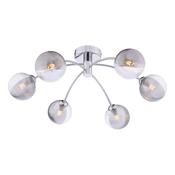 IZZY 6LT SEMI FLUSH POL CHR CW SMOKED/CLR GLS image