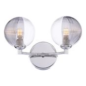 IZZY 2LT WALL LIGHT POL CHR CW SMOKED/CLR GLS image