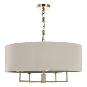 JAMELIA 5LT PENDANT ANTIQUE BRASS SHADELIER