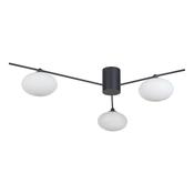 JASPER 3LT SEMI FLUSH MATT BLACK OPAL GLASS image