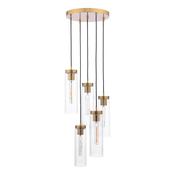 JODELLE 5LT CLUSTER PENDANT BRONZE &amp; CLEAR