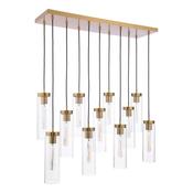 JODELLE 11LT BAR PENDANT BRONZE &amp; CLEAR