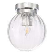 KAVI 1LT FLUSH POLISHED CHROME RIBBED GLASS IP44 image