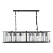 KIRAN 7LT BAR PENDANT BLACK &amp; CLEAR GLS