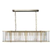 KIRAN 7LT BAR PENDANT NATURAL BRASS &amp; CLEAR GLS image