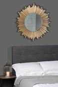 Round Mirror Hand Painted Champagne