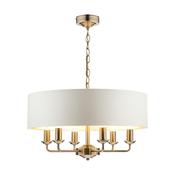 Laura Ashley Sorrento 6 Light Pendant Antique Brass With Ivory Shade image