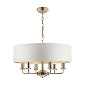 Laura Ashley Sorrento 6 Light Pendant Antique Brass With Ivory Shade image