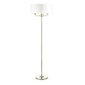 Laura Ashley Sorrento 3 Light Floor Lamp Antique Brass With Ivory Shade image