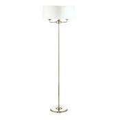 Laura Ashley Sorrento 3 Light Floor Lamp Antique Brass With Ivory Shade image