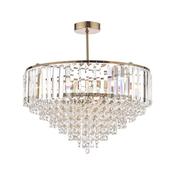 Laura Ashley Vienna 5lt Semi Flush Crystal &amp; Antique Brass image