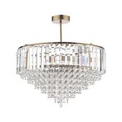 Laura Ashley Vienna 5lt Semi Flush Crystal &amp; Antique Brass